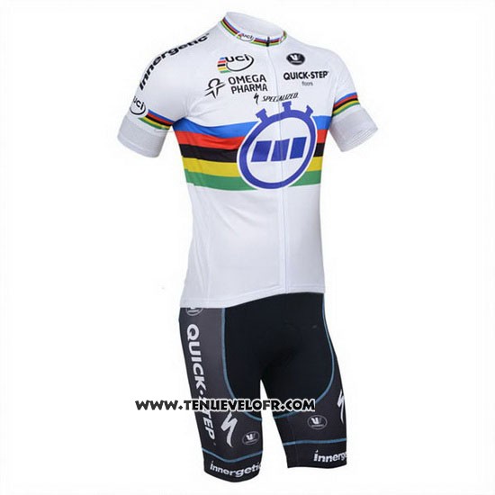 2013 Maillot Ciclismo UCI Mondo Champion Lider Quick Step Manches Courtes et Cuissard